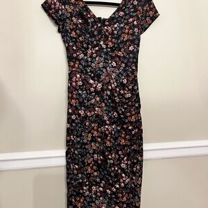 Abercrombie & Fitch Black Midi Dress with Elegant Design